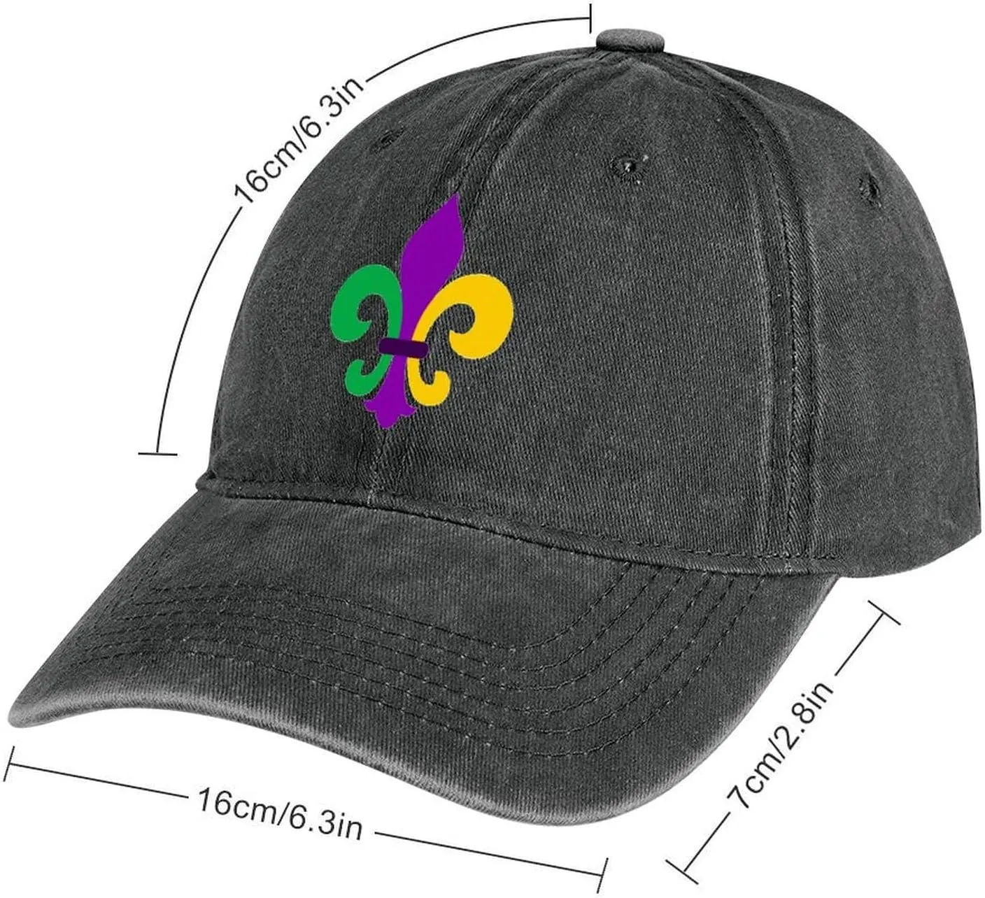 Mardi And Gras Fleur De Lis Classic Baseball Cap Adjustable Vintage Fishing Hiking Golf Hat Sun Hats Unisex