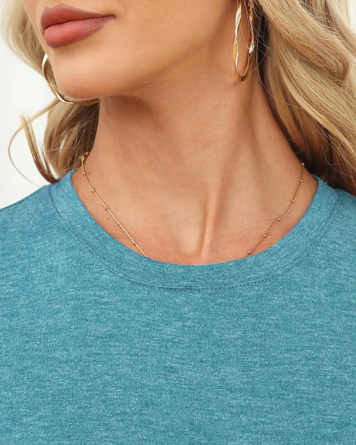 Memorose Womens Short Sleeve Tops Summer T Shirts Round Neck Causal Fashion Basic Tee