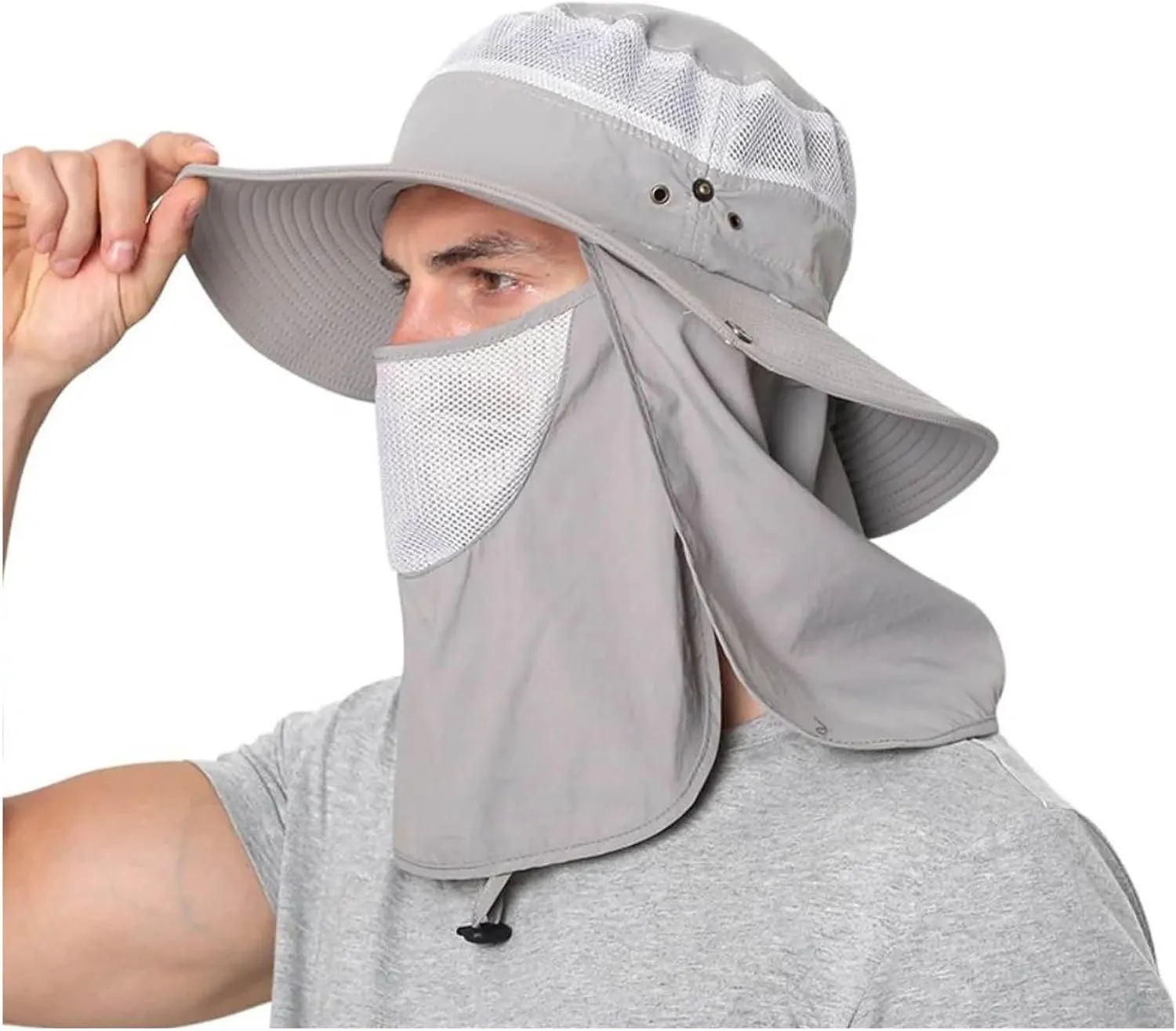 Men and Womens Summer Sun Hat Wide Brim Outdoor Hat Foldable Ponytail Bucket Cap for Beach Fishing Hiking Hat Hard Hat Sun Sh