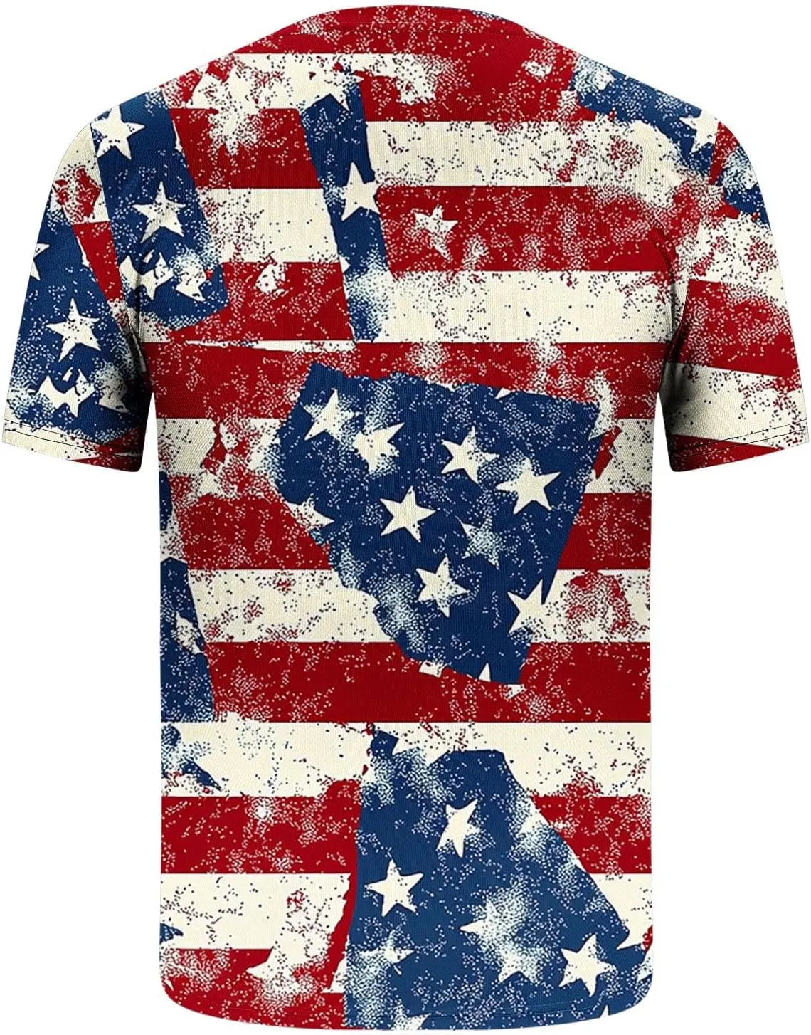 Men's American Flag Print Golf T-Shirt Casual Short Sleeve Summer Zip Up Lapel Beach Muscle Tee Shirts