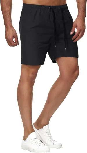 Mens Athletic Shorts Lightweight Summer Quick-Dry Running Sports Shorts Elastic Waist Drawstring Casual Beach Shorts