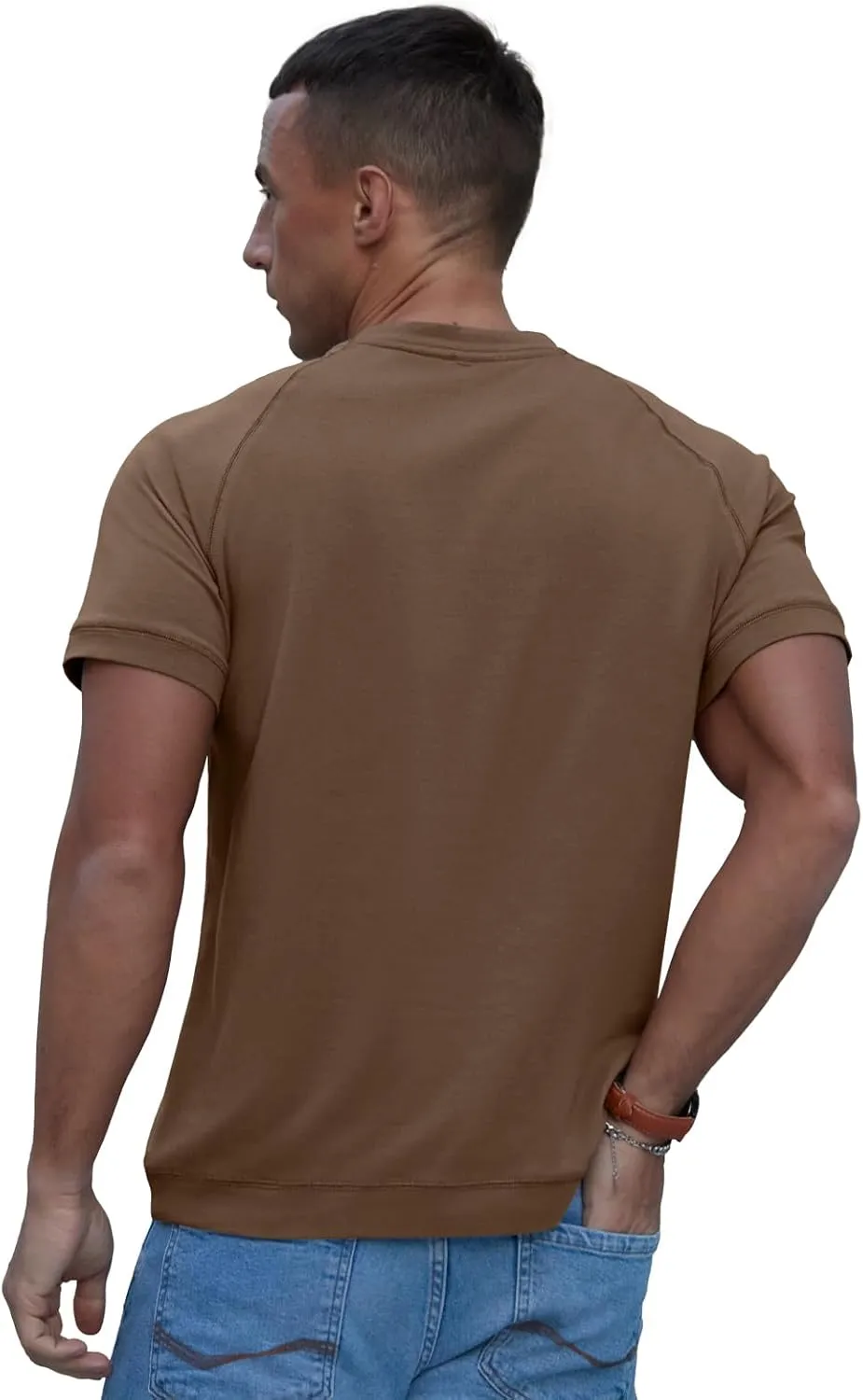 Men's Basic Crew Neck Tees Tops Summer Causal Cotton T Shirts for Men