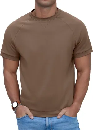 Men's Basic Crew Neck Tees Tops Summer Causal Cotton T Shirts for Men