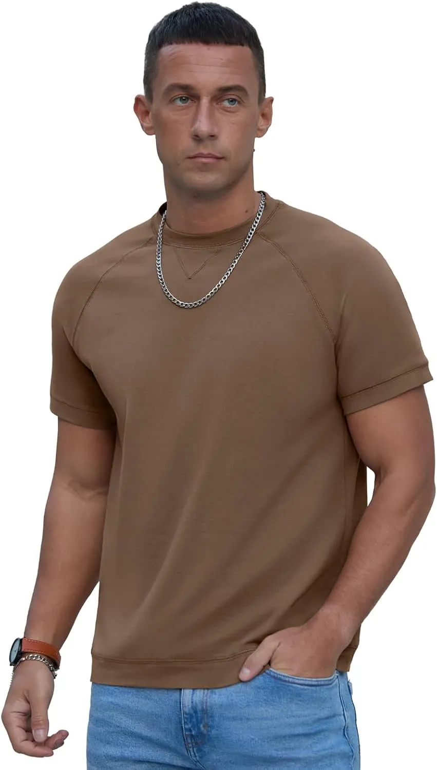 Men's Basic Crew Neck Tees Tops Summer Causal Cotton T Shirts for Men