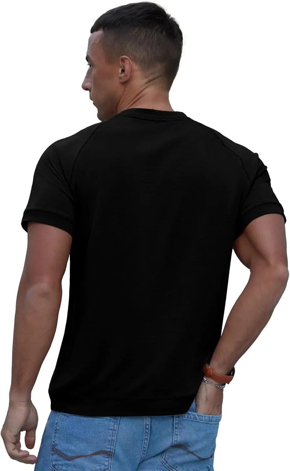 Men's Basic Crew Neck Tees Tops Summer Causal Cotton T Shirts for Men