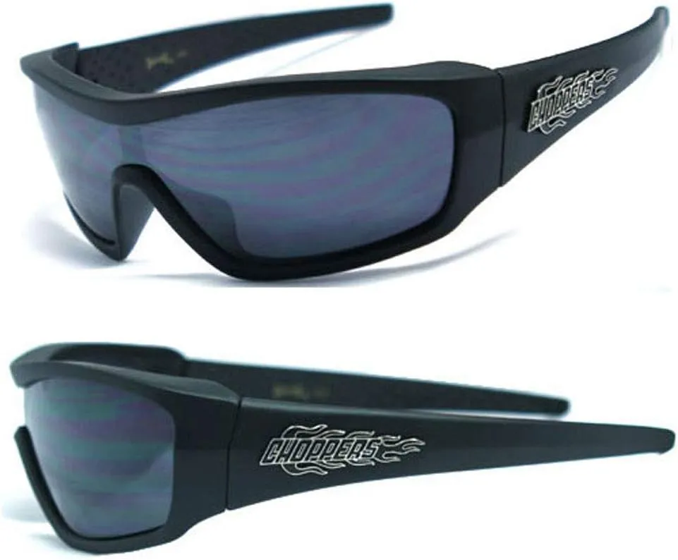 Mens Biker Motorcycle One Piece Lens Wrap Sunglasses 100% UV400 C040 - Matte Black