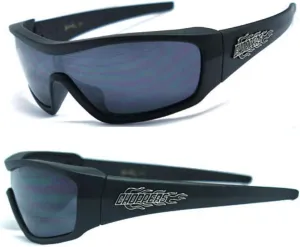 Mens Biker Motorcycle One Piece Lens Wrap Sunglasses 100% UV400 C040 - Matte Black
