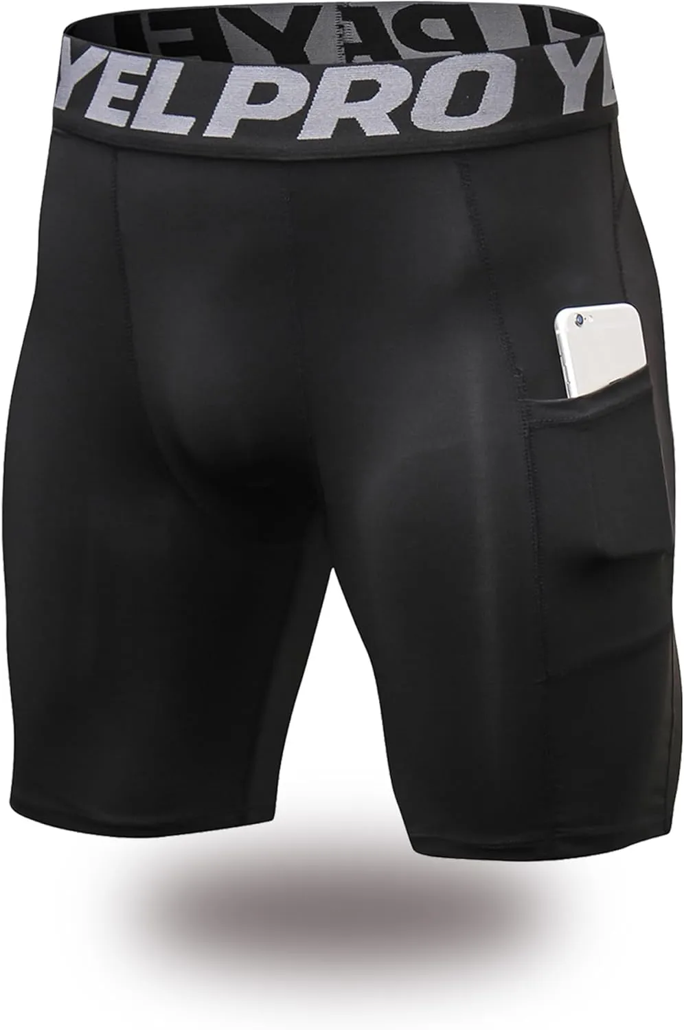 Men’s Compression Shorts with Pocket 1/3 Pack- Running Athletic Workout Underwear Shorts Spandex Sport Tight Shorts