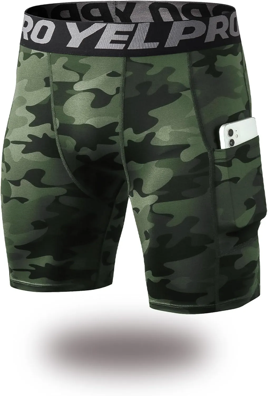 Men’s Compression Shorts with Pocket 1/3 Pack- Running Athletic Workout Underwear Shorts Spandex Sport Tight Shorts