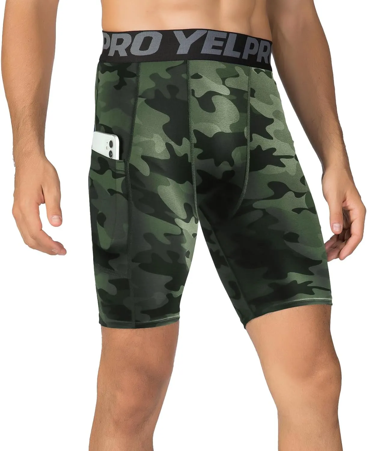 Men’s Compression Shorts with Pocket 1/3 Pack- Running Athletic Workout Underwear Shorts Spandex Sport Tight Shorts