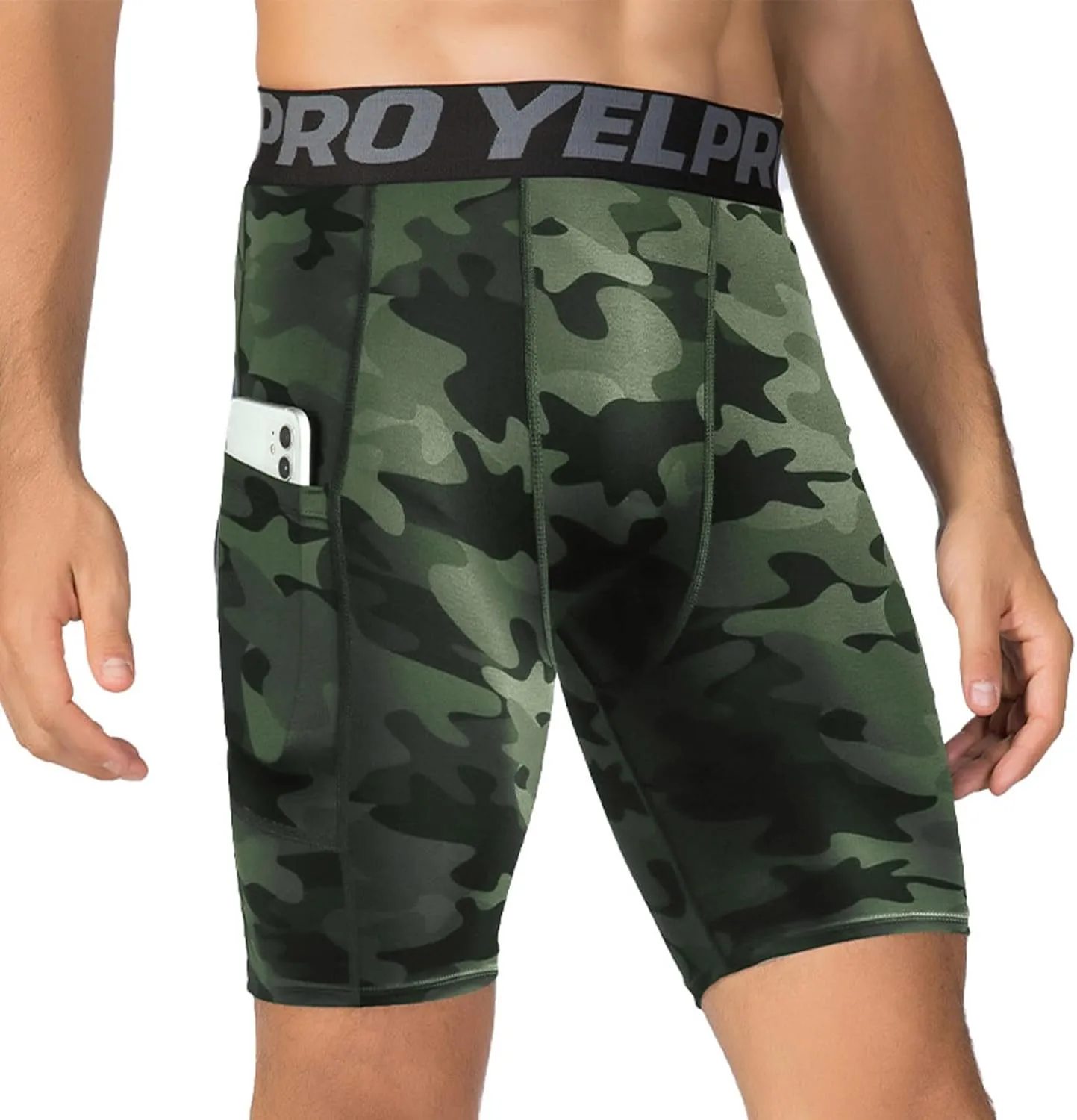 Men’s Compression Shorts with Pocket 1/3 Pack- Running Athletic Workout Underwear Shorts Spandex Sport Tight Shorts