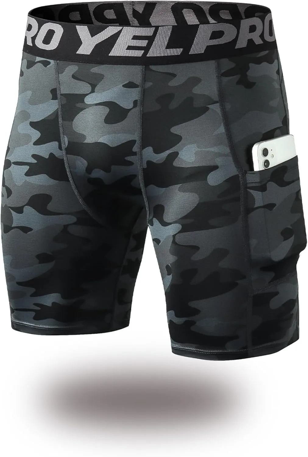 Men’s Compression Shorts with Pocket 1/3 Pack- Running Athletic Workout Underwear Shorts Spandex Sport Tight Shorts
