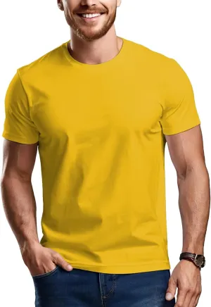 Mens Crewneck Tshirt Plain, Relaxed Fitted Basic T Shirts