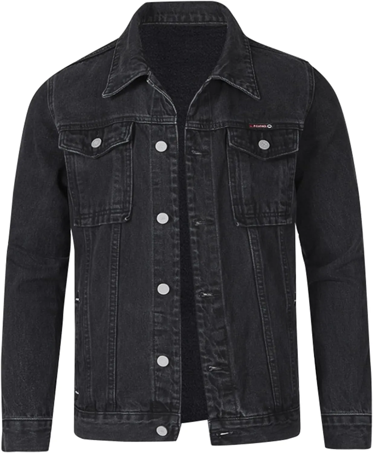Mens Denim Jacket,Long Sleeve Button Down Jackets Distressed Jean Jackets Trucker Jacket Fall Casual Coat
