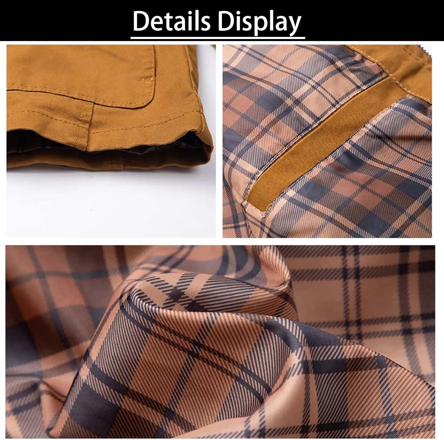Men's Fall Casual Multi-Pocket Cotton Military Utility Jacket Relaxed Fit Lined Hooded Coat Warm Jacket
