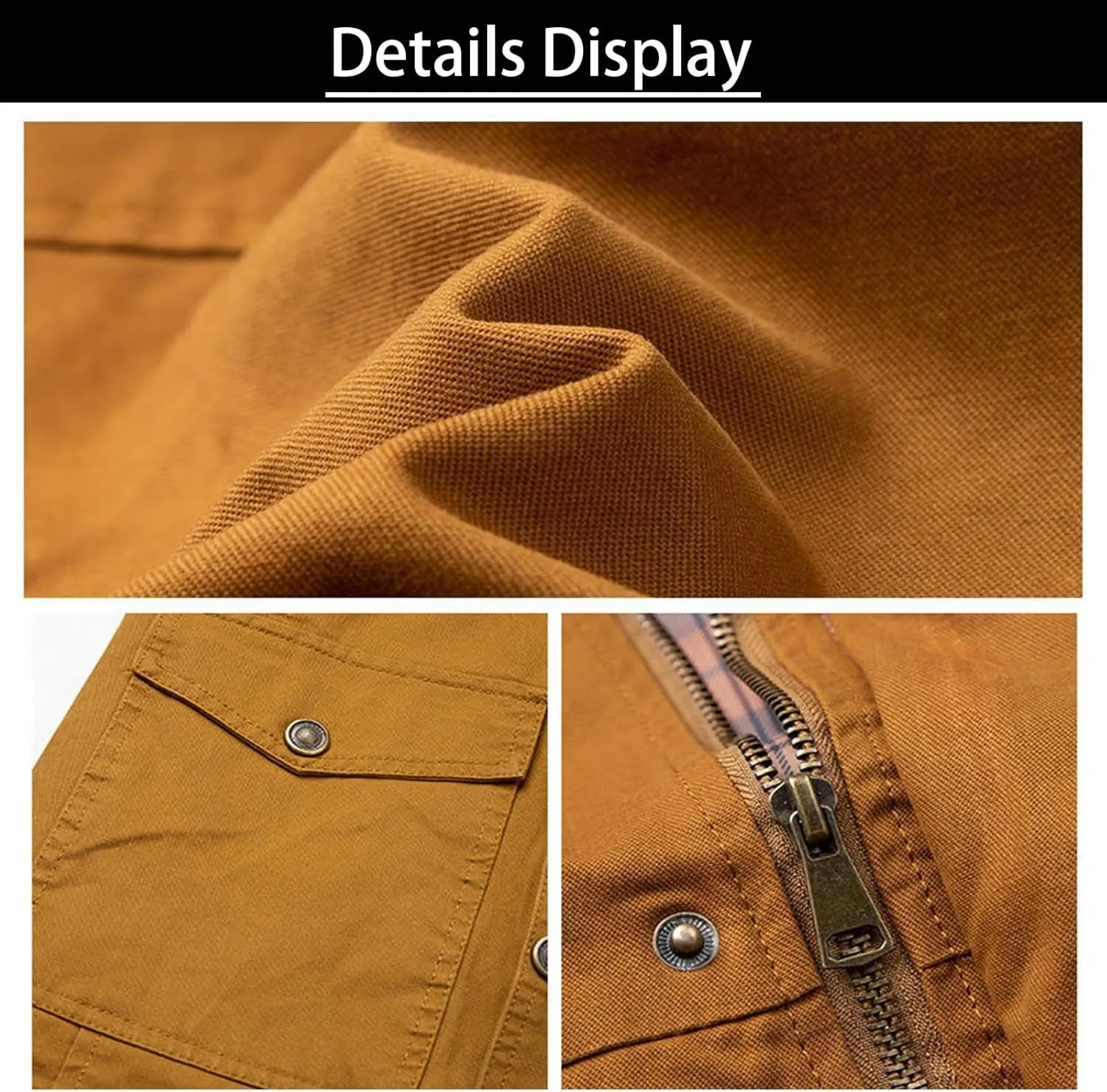 Men's Fall Casual Multi-Pocket Cotton Military Utility Jacket Relaxed Fit Lined Hooded Coat Warm Jacket