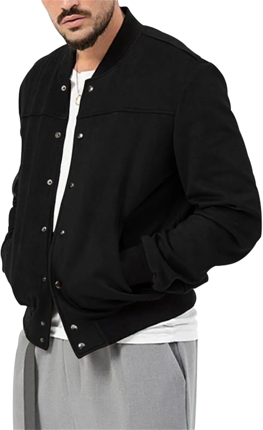 Mens Faux Suede Bomber Jackets 2024 Varsity Jacket Windbreaker Vintage Casual Lightweight Leather Coats Jackets