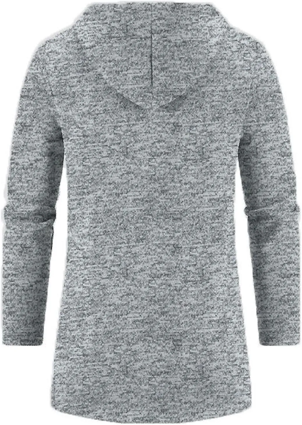 Mens Fleece Hoodie Long Zip Up Knit Cardigan Plus Size Jacket Winter Cardigan Coat Thermal Fashion Drawstring Coat