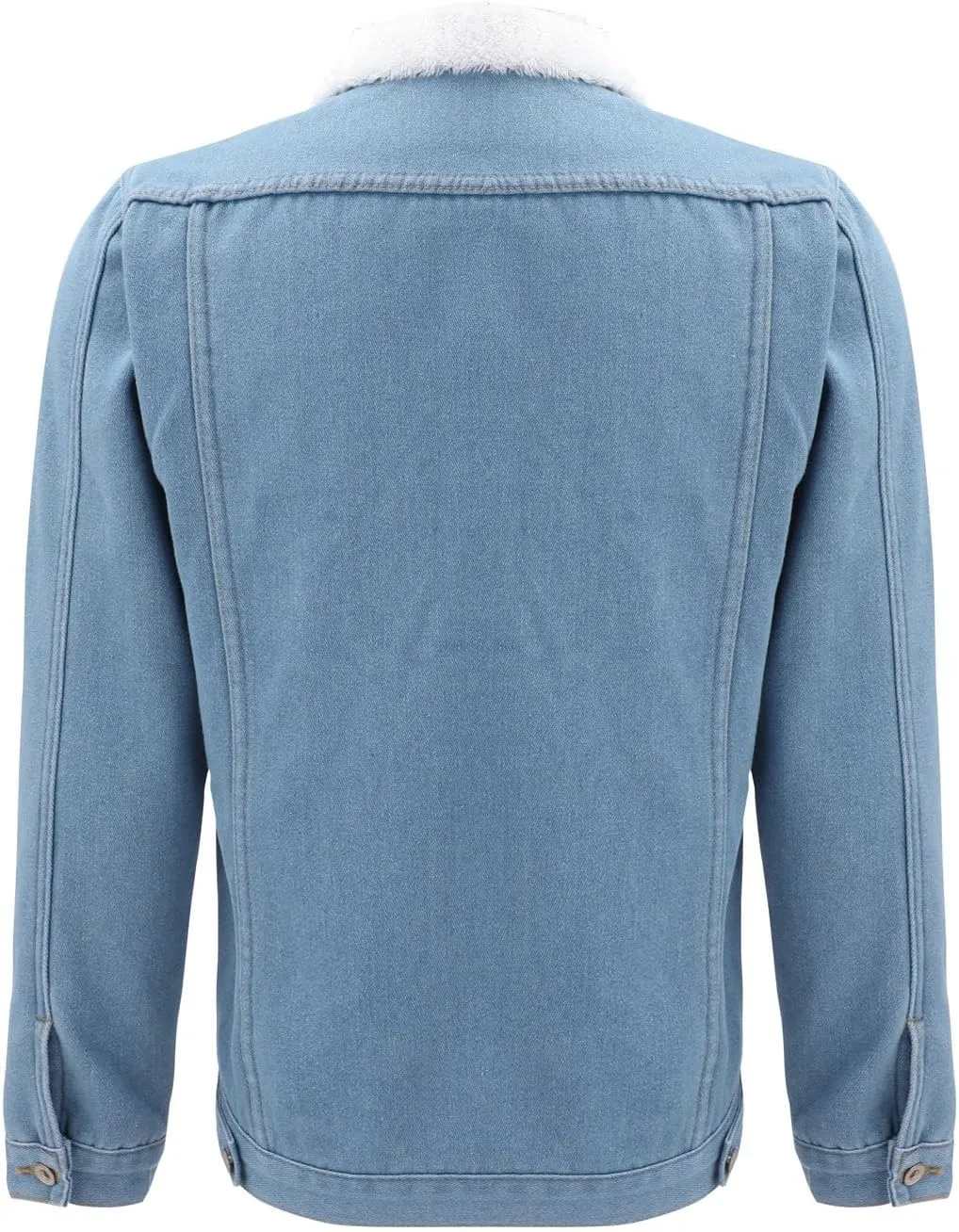 Men's Fleece Lined Denim Jacket Winter Sherpa Denim Fur Collar Trucker Cowboy Jean Jackets Vintage Button Down Coats
