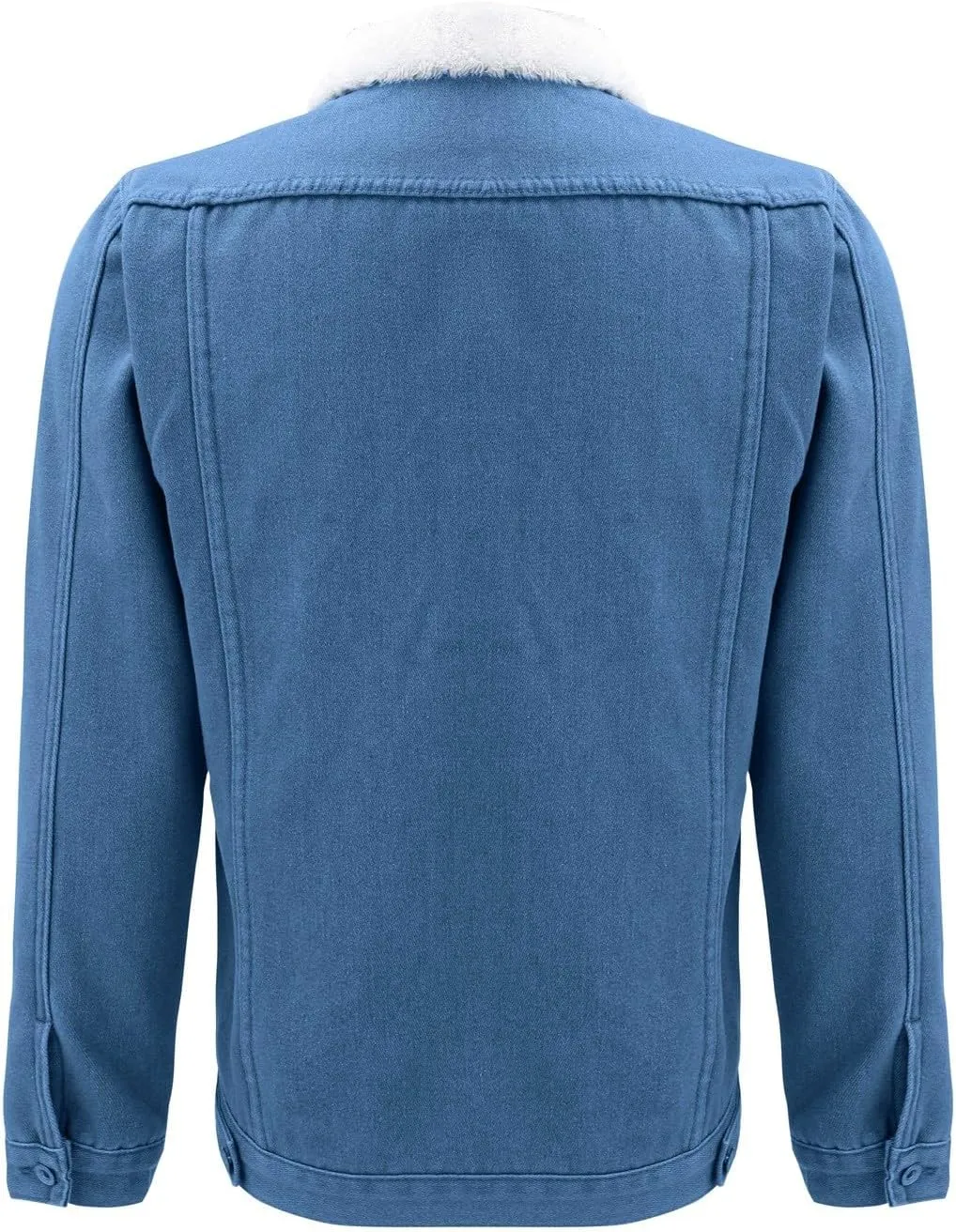 Men's Fleece Lined Denim Jacket Winter Sherpa Denim Fur Collar Trucker Cowboy Jean Jackets Vintage Button Down Coats