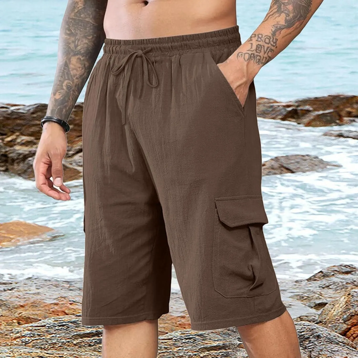Men's Golf Shorts Stretch Hiking Cargo Shorts Athletic Quick Dry Casual Work Shorts with Pockets 10" Casual Classic Shorts