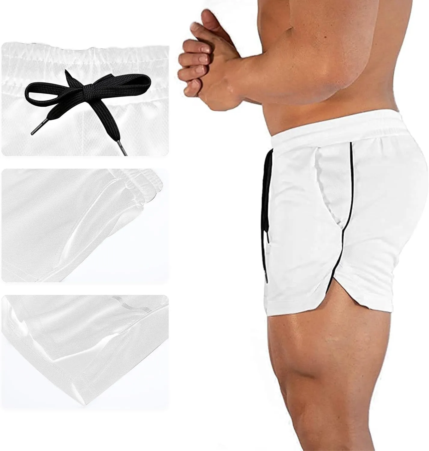 Men's Gym Running Shorts 3" Breathable Lightweight Athletic Sport Shorts Training Workout Shorts with Pockets