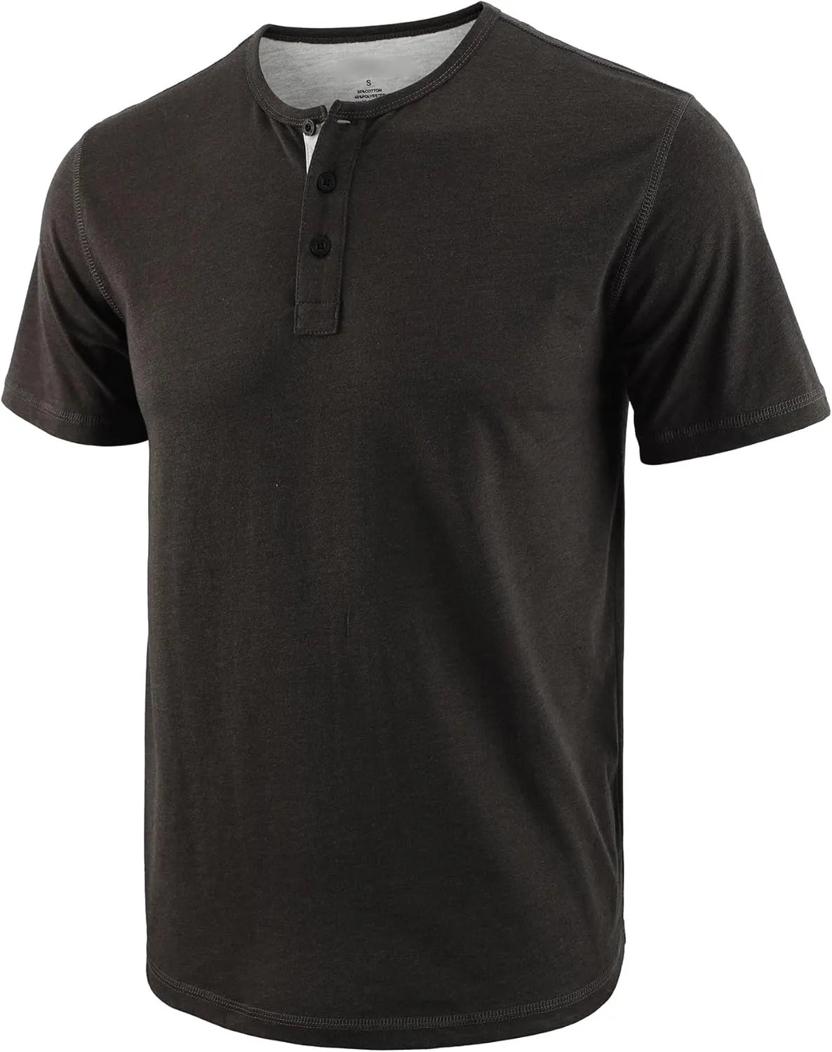 Mens Henley Shirts Short Sleeve Cotton Basic T-Shirts Classic Fashion Casual Shirt