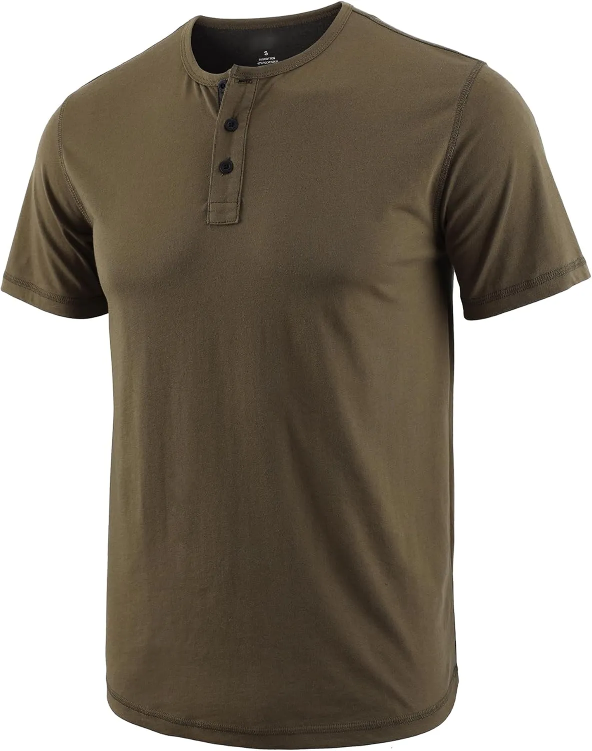 Mens Henley Shirts Short Sleeve Cotton Basic T-Shirts Classic Fashion Casual Shirt