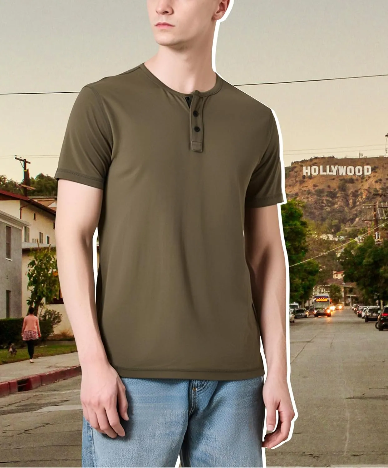 Mens Henley Shirts Short Sleeve Cotton Basic T-Shirts Classic Fashion Casual Shirt