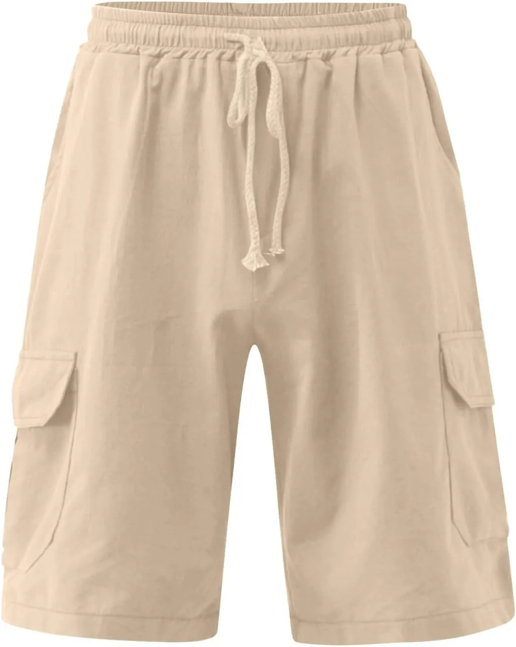 Men's Linen Shorts Casual Elastic Waist Drawstring Summer Beach Shorts Harem Casual Beach Yoga Trousers Men's Cargo Shorts