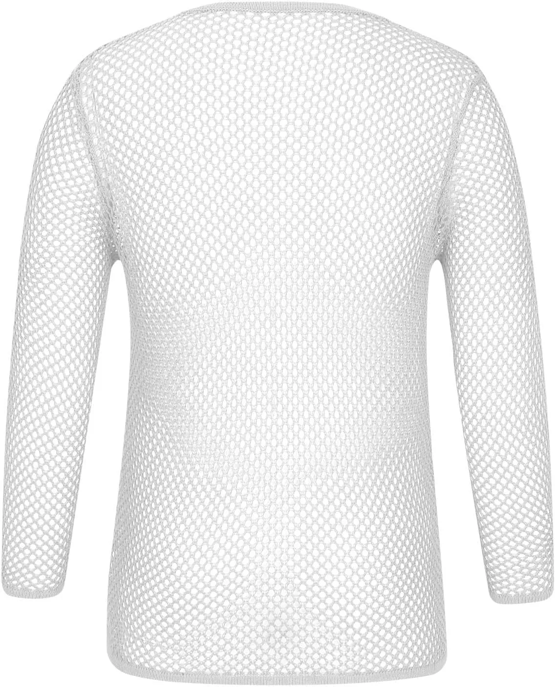 Men's Mesh Fishnet Top Fitted Beach Muscle Tee Shirts Sheer See Through Gym Workout T-Shirt Net Undershirt Clubwear