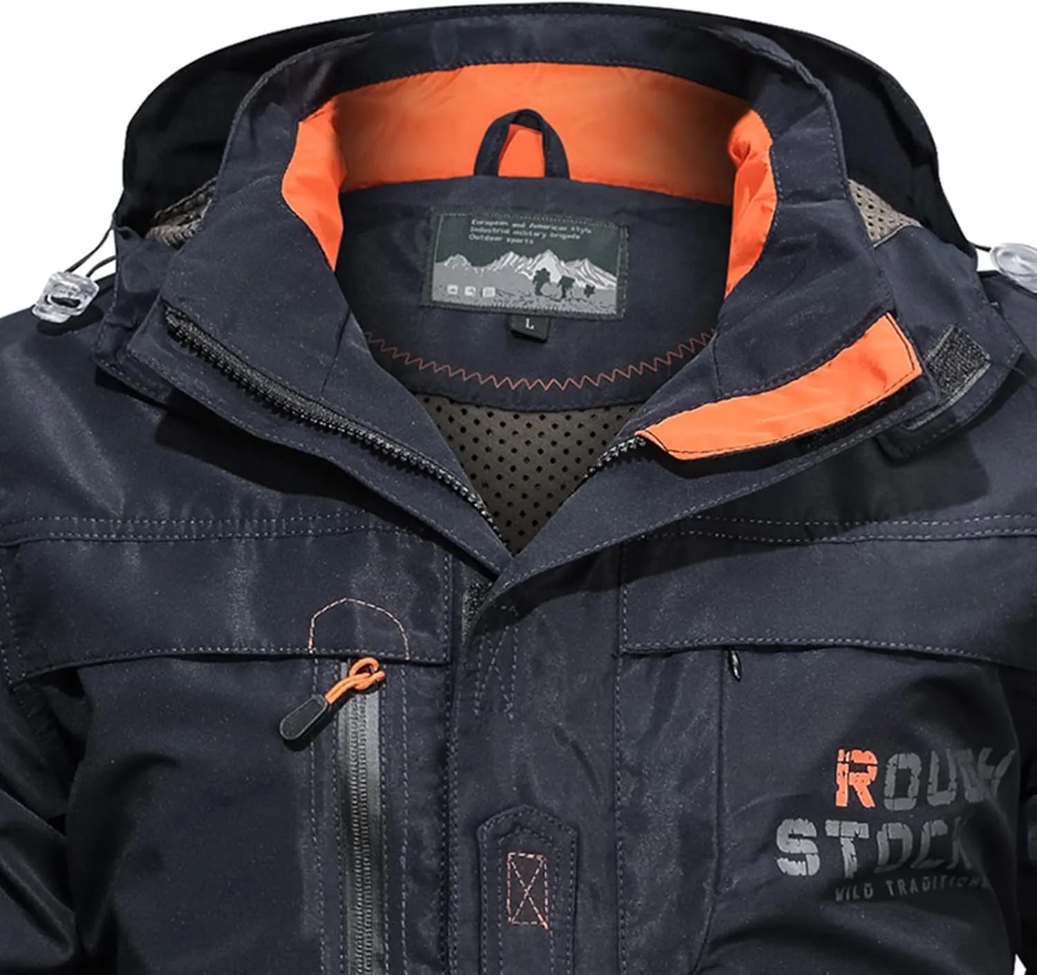 Men's Military Style Jacket Utility Hooded Lightweight Mid-Long Bomber Work Jackets Casual Outwear with Multi Pockets