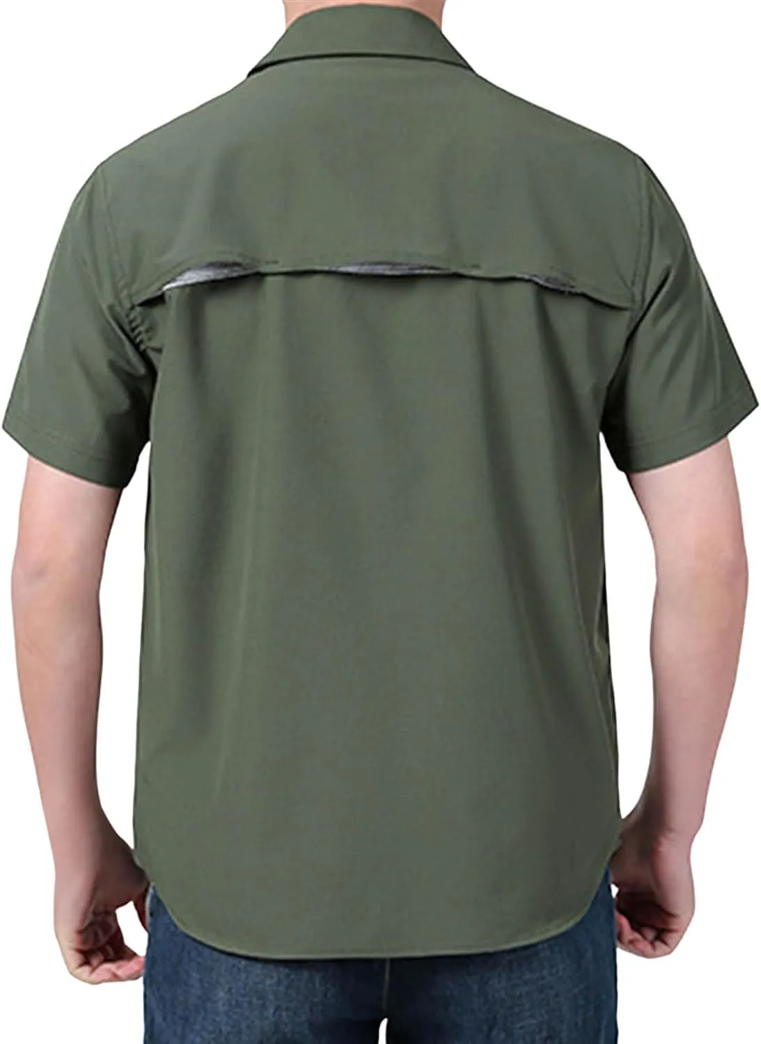 Men's Short Sleeve Aero Tech Button-up Shirt Button Down Mens Big and Tall Shirts