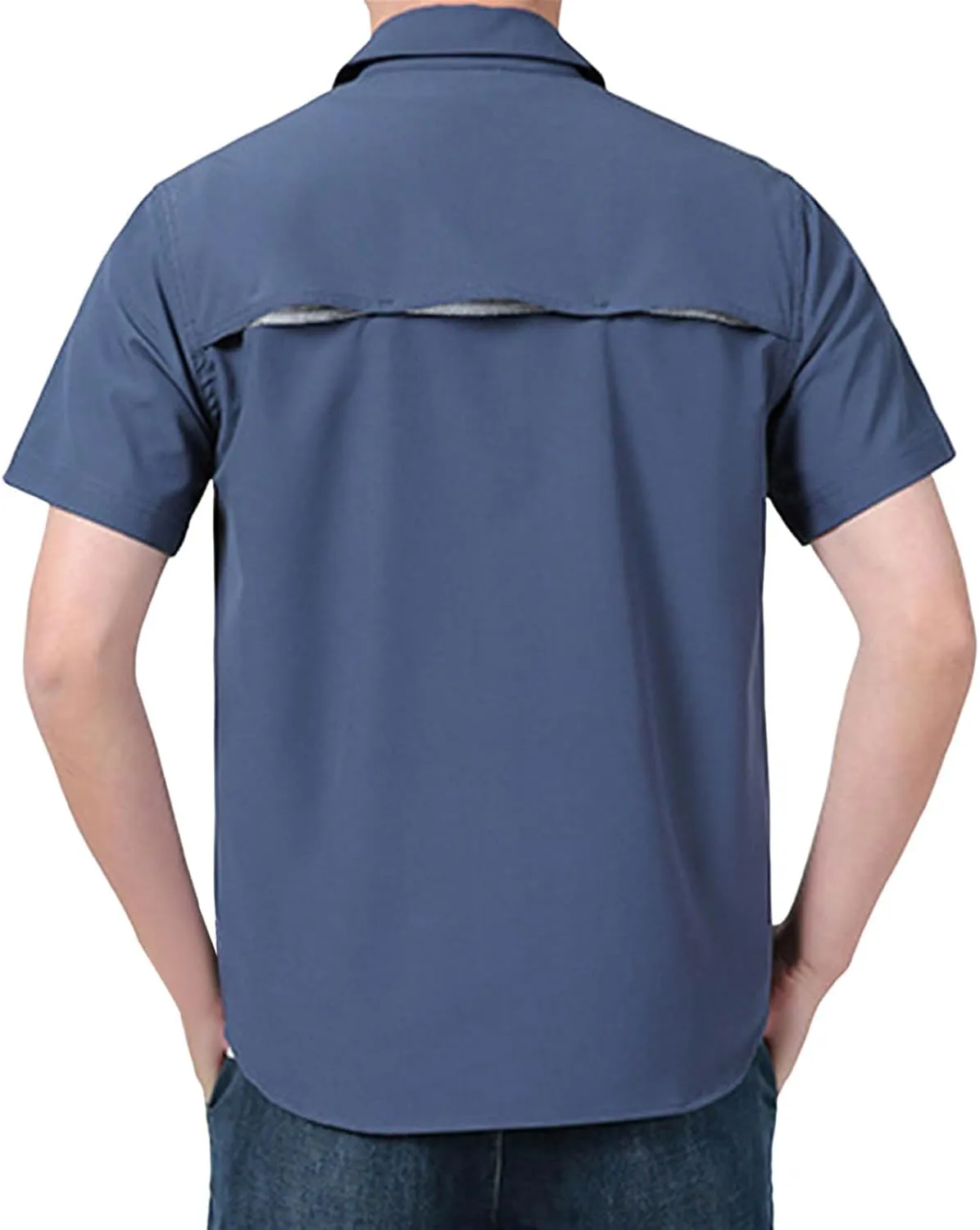 Men's Short Sleeve Aero Tech Button-up Shirt Button Down Mens Big and Tall Shirts