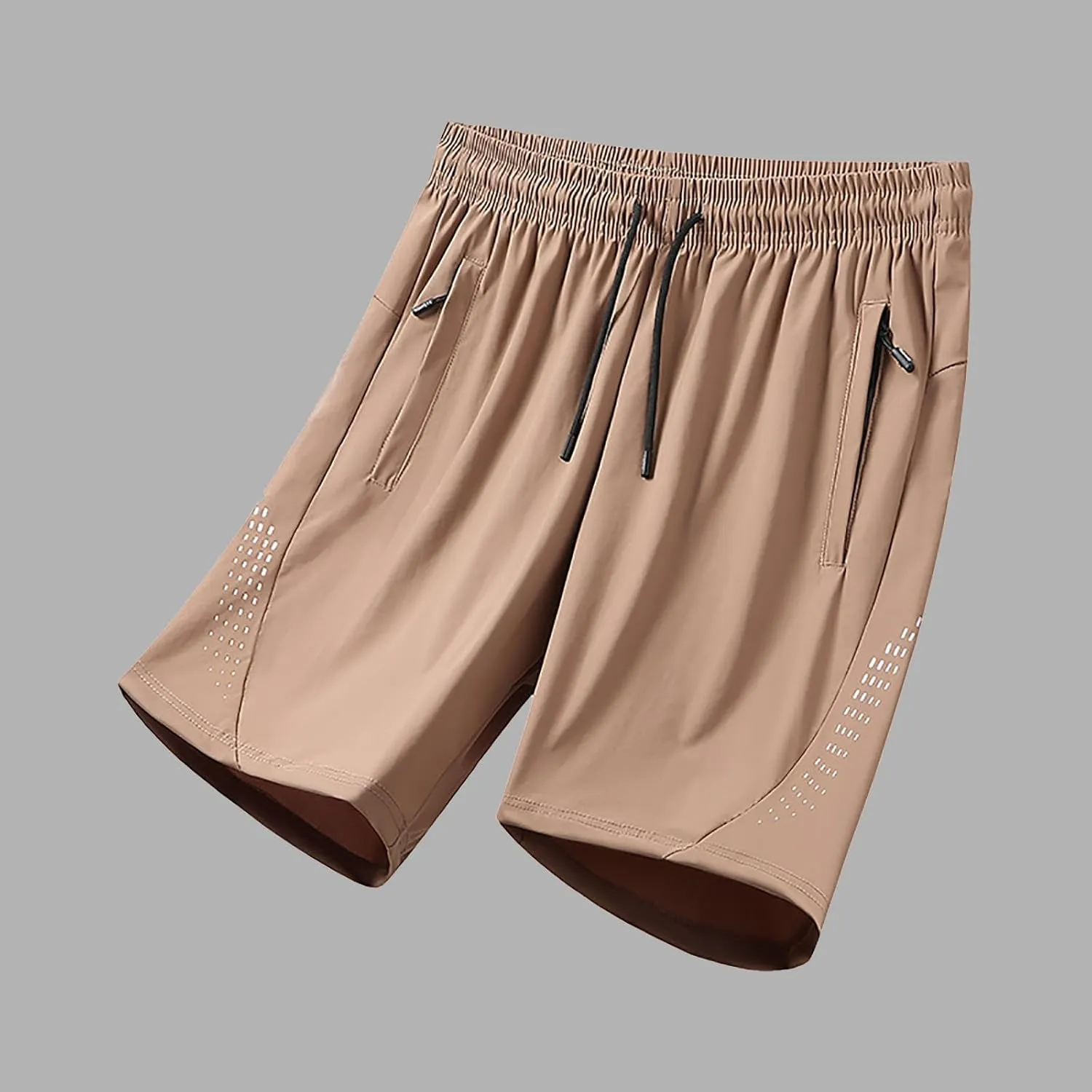 Men's Shorts Summer Sport Lightweight Breathable Elastic Ice Silk Drawstring Outdoor Workout Shorts