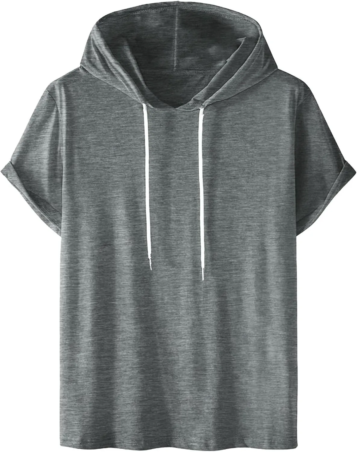 Mens T-Shirts Big and Tall Short Sleeve Solid Hoodies Shirt Causal Summer Vacation Shirts Gym Workout Tee Tops