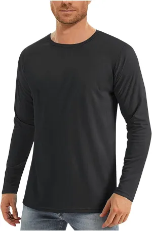 Men's UPF 50  Swim T-Shirt Sun Protection UV Fishing Shirt Rash Guard Long Sleeve Quick Dry Athletic Sports Shirts