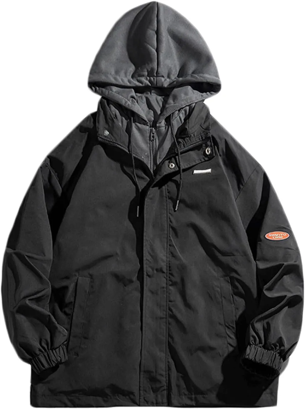 Mens Windbreaker Jackets Lightweight with Hooded Jackets Casual Stylish Cycling Travel Outdoor Fishing with Pockets