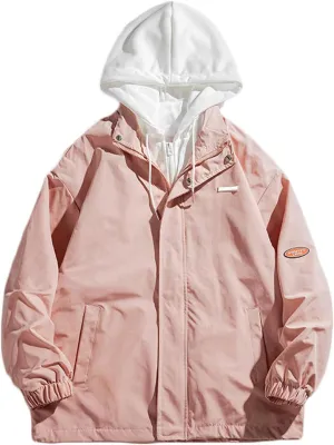 Mens Windbreaker Jackets Lightweight with Hooded Jackets Casual Stylish Cycling Travel Outdoor Fishing with Pockets