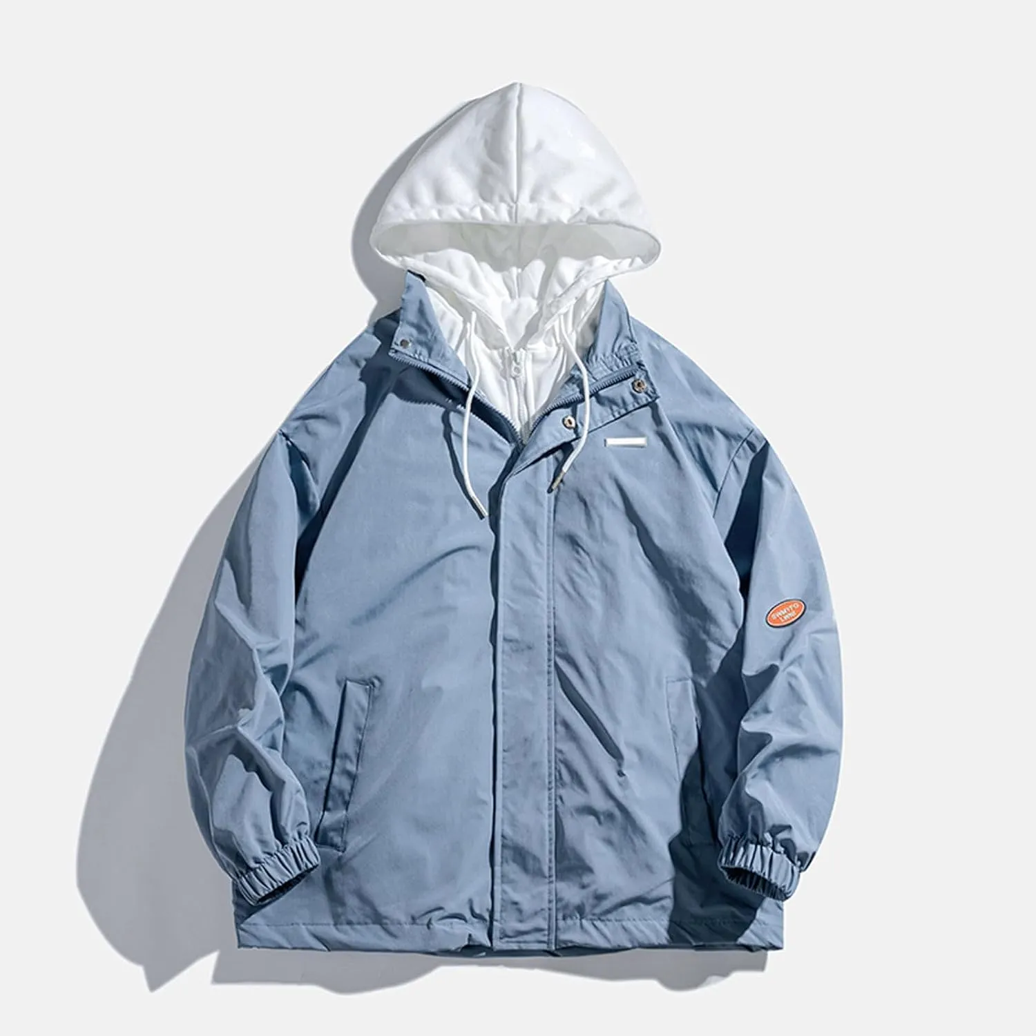 Mens Windbreaker Jackets Lightweight with Hooded Jackets Casual Stylish Cycling Travel Outdoor Fishing with Pockets
