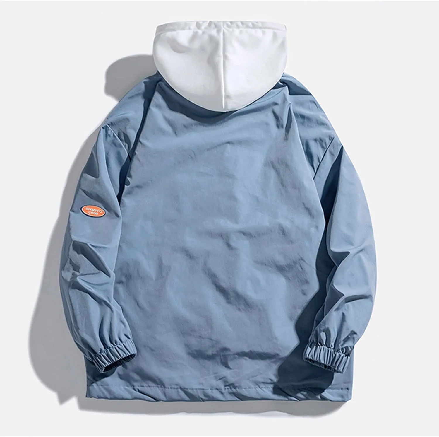 Mens Windbreaker Jackets Lightweight with Hooded Jackets Casual Stylish Cycling Travel Outdoor Fishing with Pockets