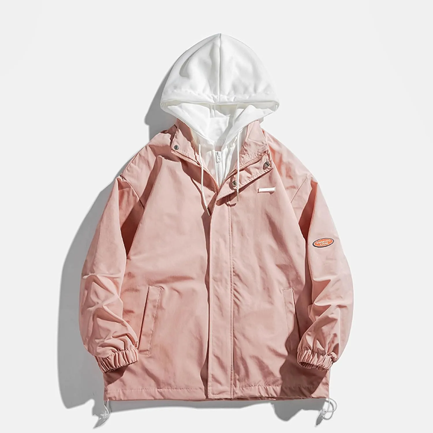 Mens Windbreaker Jackets Lightweight with Hooded Jackets Casual Stylish Cycling Travel Outdoor Fishing with Pockets