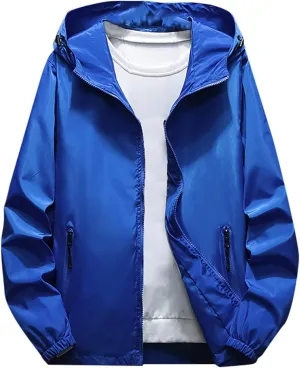Men's Windbreaker Rain Jacket Lightweight Pullover For Hiking Golf Running Jacket, M-7XL