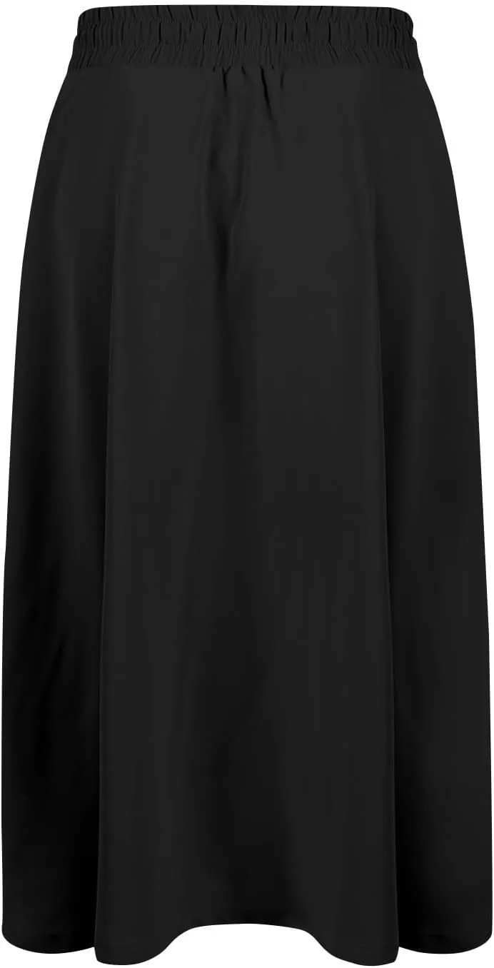 Midi Skirts for Women Trendy Summer Floral A Line Skirts Elastic High Waisted Boho Beach Swing Flowy Skirt w/Pockets