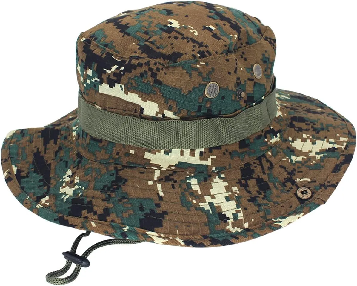Military Tactical Boonie Hats for Men Women Camo Visor Bucket Hats Outdoor Hunting Fishing Caps Casual Safari Sun Hat