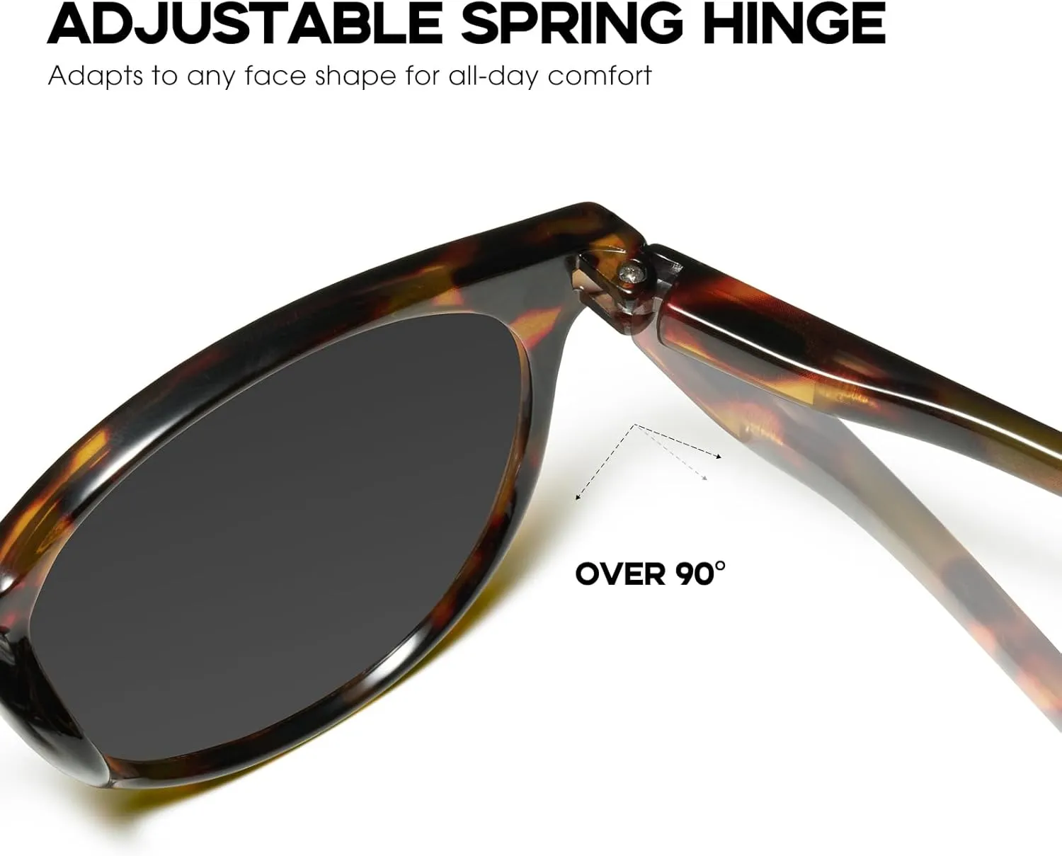 mosanana Round Polarized Sunglasses with Spring Hinges for Women Men Classic Retro Style MS52361