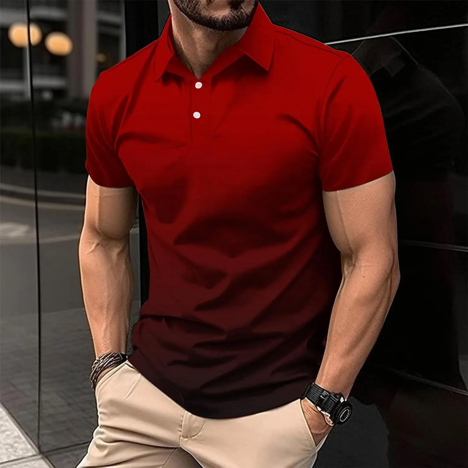 Muscularfit Mens Henley Shirts Short Sleeve Quarter Zipper Polo Shirt Summer Casual Loose Athletic Gym Workout Tee Tops 2024