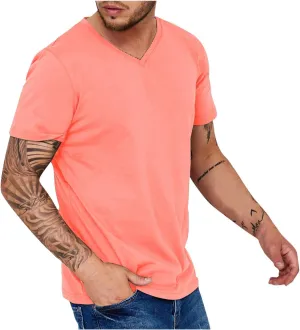 Muscularfit Workout Shirts Men Summer V Neck Short Sleeve Solid Basic Shirt Casual Loose Athletic Running Gym Workout Tee Top