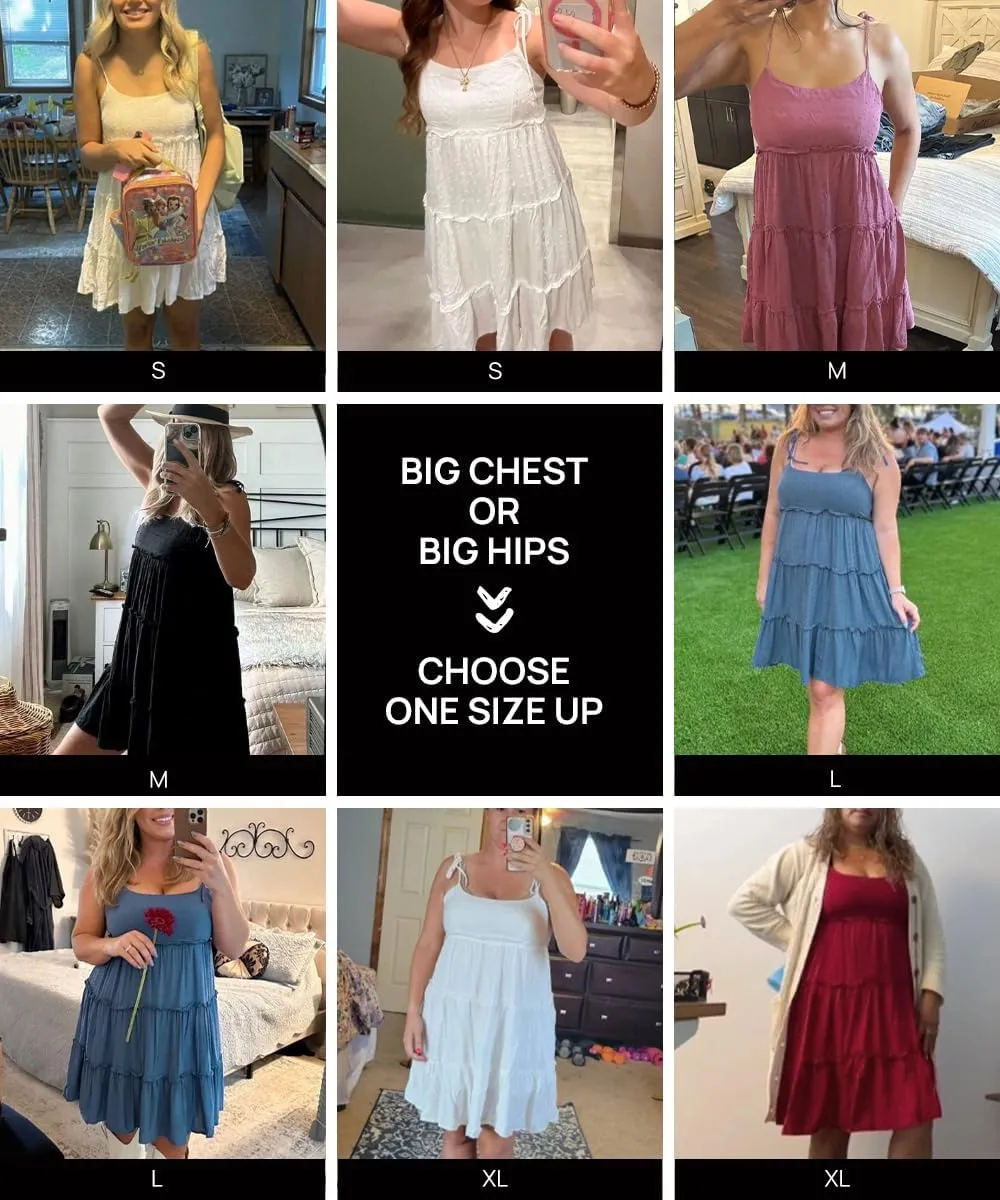Narecte Womens Summer Dresses Wedding Guest Dresses Beach Sundresses Spaghetti Strap Flowy Boho Dress
