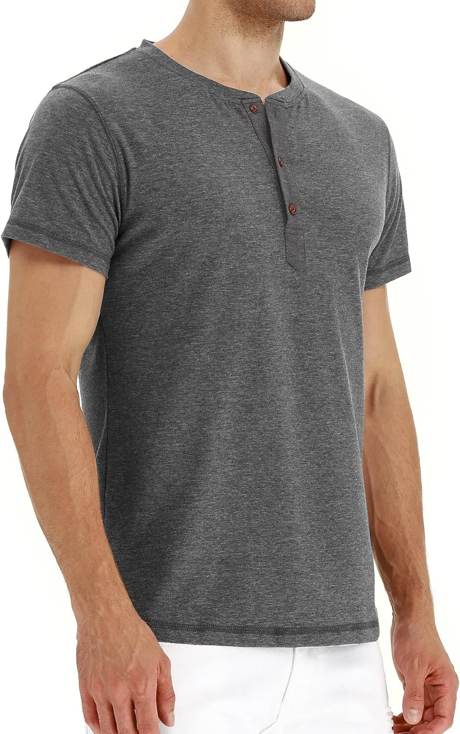 NITAGUT Mens Fashion Casual Front Placket Basic Long/Short Sleeve Henley T-Shirts